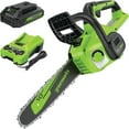 thumbnail image 1 of Greenworks 24V 10 In. Chainsaw with 2.0 Ah USB Battery & Charger 2020102, 1 of 2