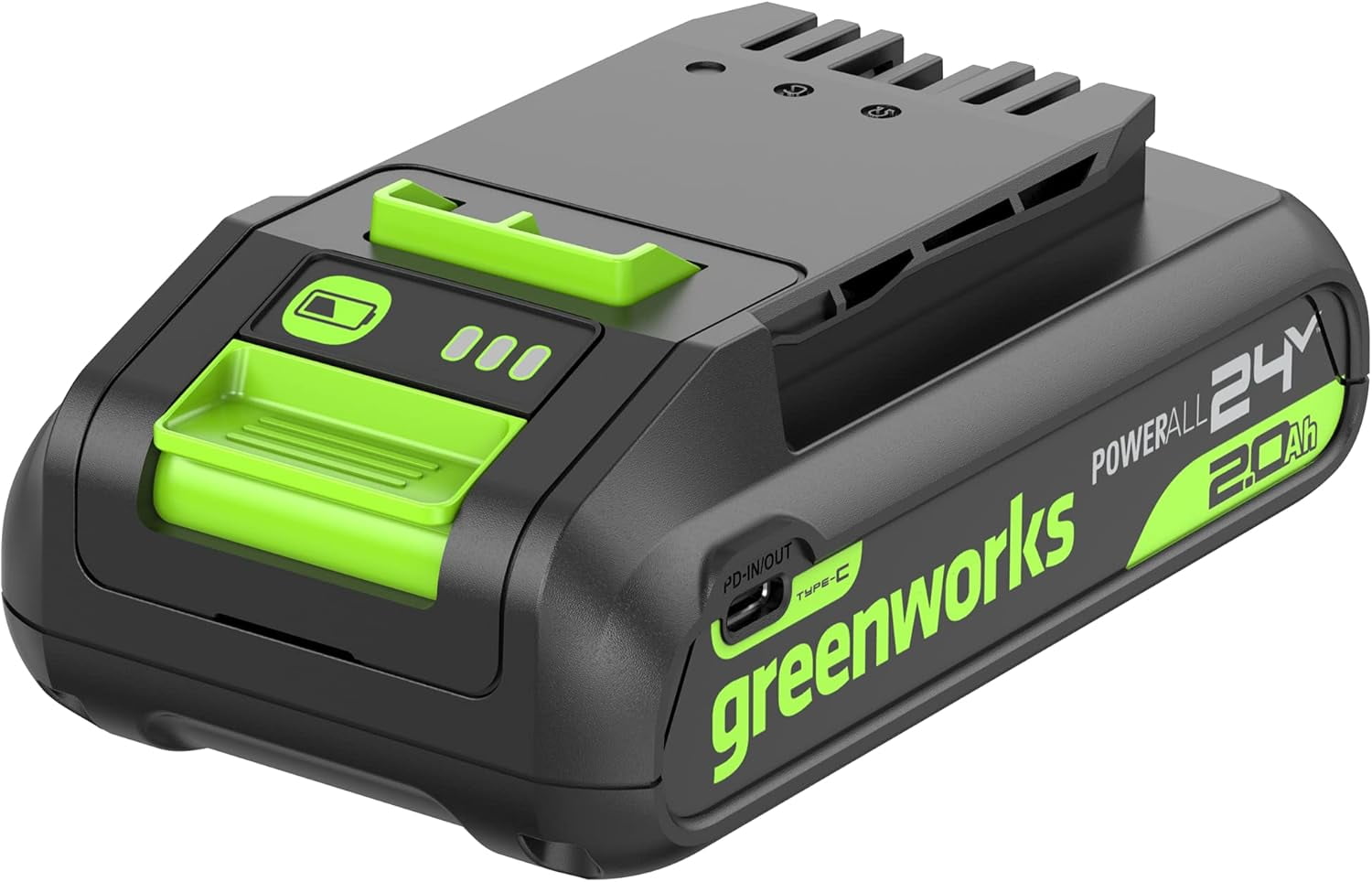 Greenworks 24V 2.0Ah USB-C Battery (12,000 mAh Portable Charger for iPhone , Samsung, and More) Genuine Greenworks Battery