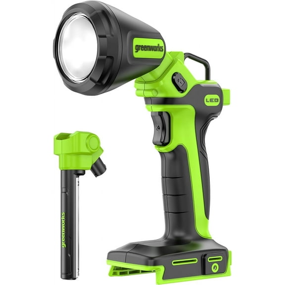 Greenworks 24V 2-in-1 Work Light, Dual Function, (2) Interchangeable Light Heads, 650 Lumen LED, Tool Only