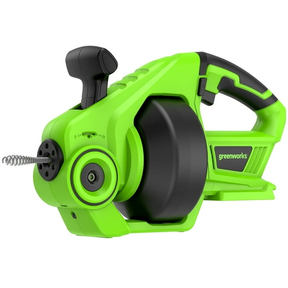 Greenworks 24V Cordless Plumbing Drain Auger / Snake (23-FT / 560 RPM) For Unclogging Sinks, Shower Drains, Toilets, and More! (3/4"-2" Pipes), Battery and Charger Not Included Drain Auger Tool Only