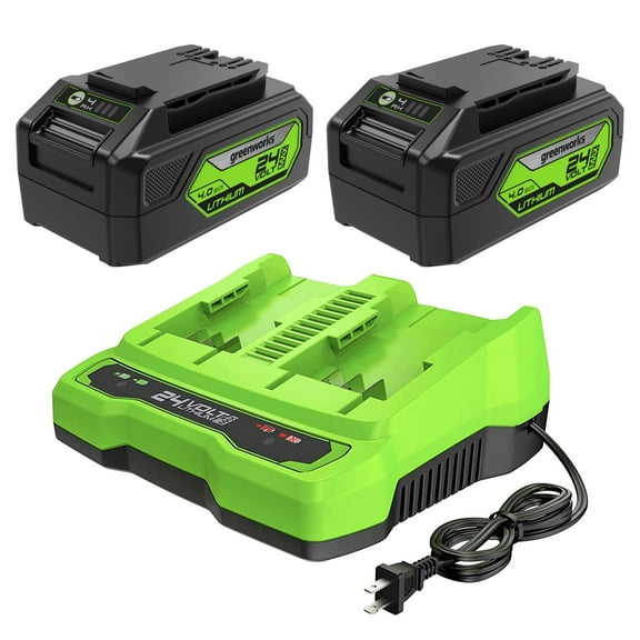 Greenworks 24V 4.0Ah USB (2-pack) Starter Kit with 4A Dual Port Charger