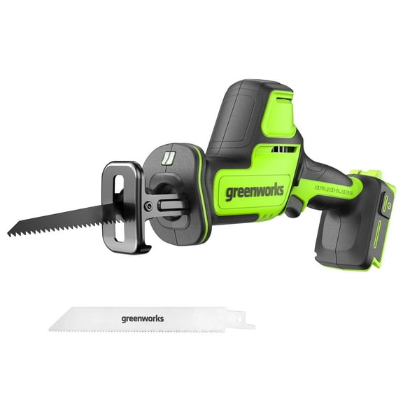 Greenworks 24V Brushless 1" Compact One-Handed Reciprocating Saw,3000 SPM,Tool Only