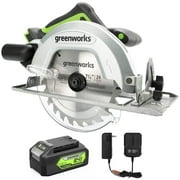 Greenworks 24V Brushless Cordless 7.25 Circular Saw 4,500 RPM, with 4Ah Battery and 2A Charger