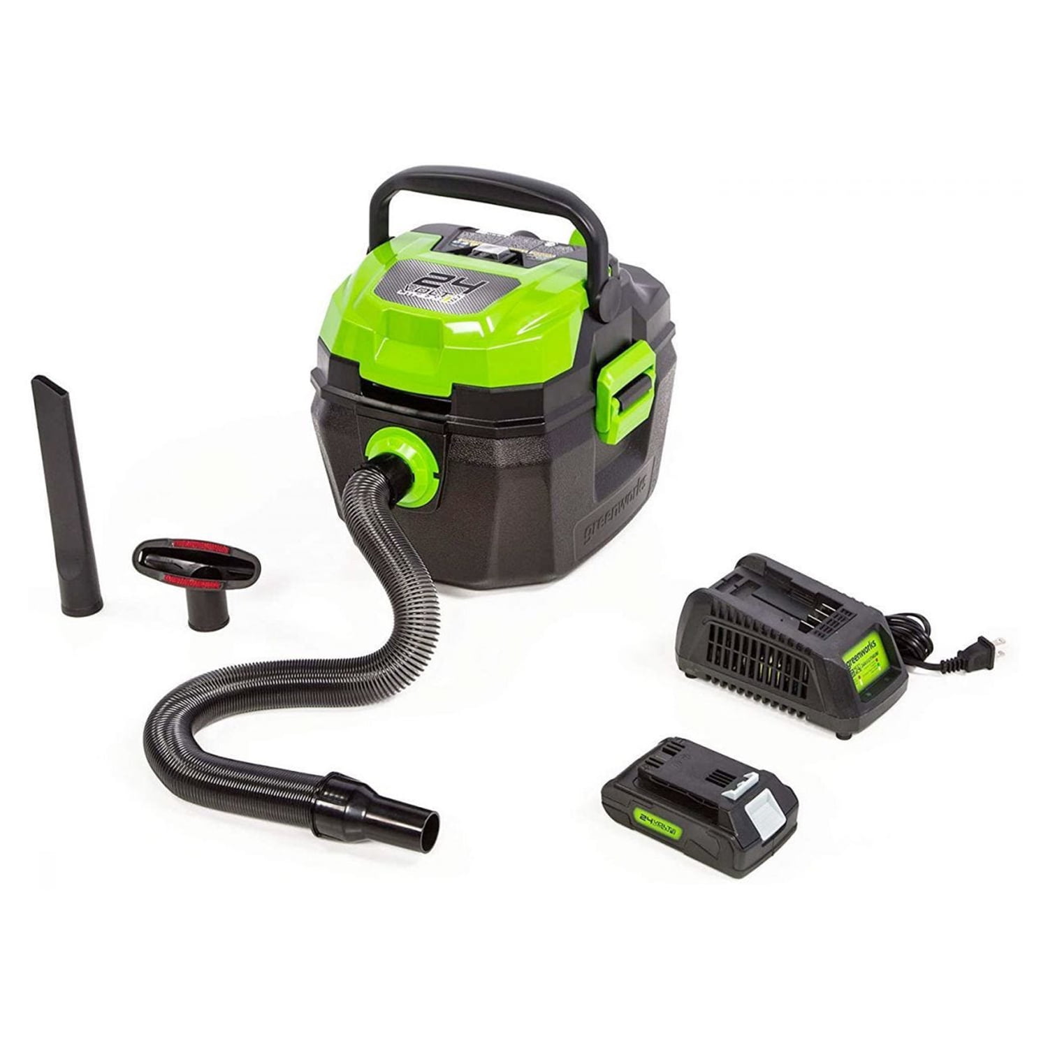 Greenworks 24V Cordless Gallon Wet Dry Shop Vacuum with 2.0 Ah Battery 