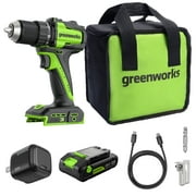 Greenworks 24V Cordless Brushless 400 in-lbs Drill/Driver, Lightweight, LED Work Light,18+1 Clutch, 2.0Ah USB-C Battery,12000mAh Power Bank,30W USB-C Charger and USB C to USB C Cable(3.3FT)