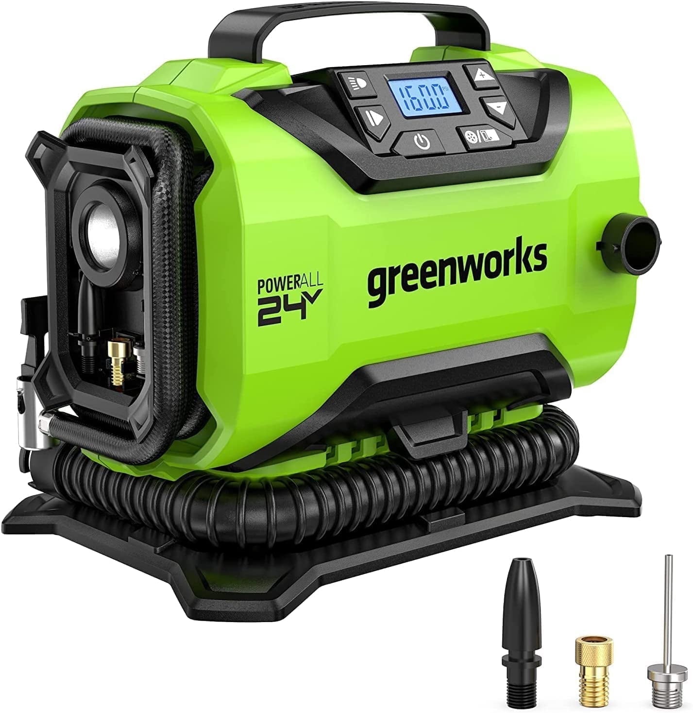 Greenworks 24V Cordless Tire Inflator 160 PSI Portable Air Compressor, Tool Only