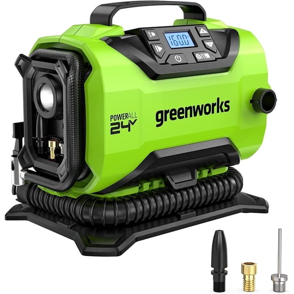 Greenworks 24V Cordless Tire Inflator 160 PSI Portable Air Compressor, Tool Only