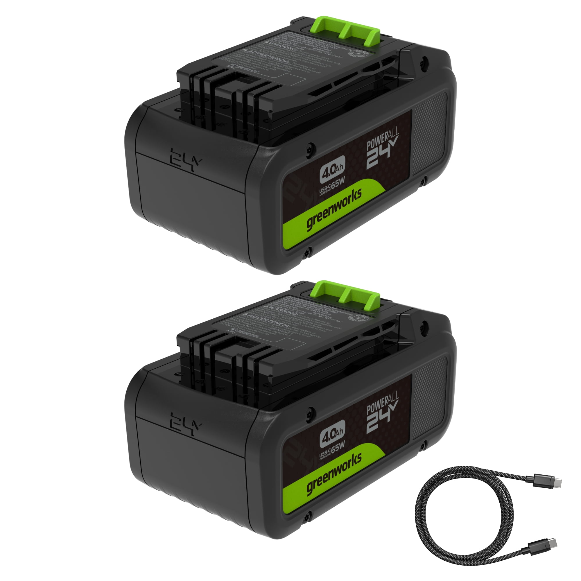 Greenworks 24V Battery 2-Pack, 4.0 Ah Batteries, K2D8NNAA2
