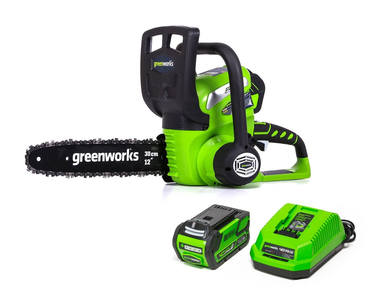 Greenworks 40V 12" Cordless Chainsaw with 2.0 Ah Battery & Charger, 20262 - image 1 of 14