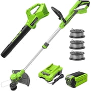 Greenworks 40V 13-Inch Cordless String Trimmer / Edger and Leaf Blower Combo Kit + 3 Bonus Spools, 2.0Ah Battery and Charger Included