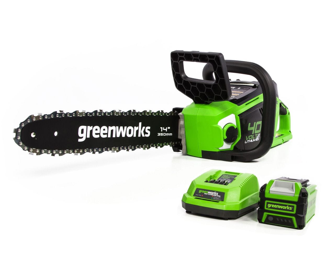 Greenworks 40V 14" Brushless Chainsaw with 2.5 Ah Battery & Charger 2012802 - image 1 of 13
