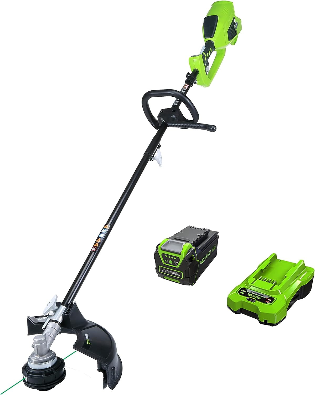 Greenworks 40V 14 Cordless Battery String Trimmer Attachment Capable with 4.0 Ah Battery Charger Walmart
