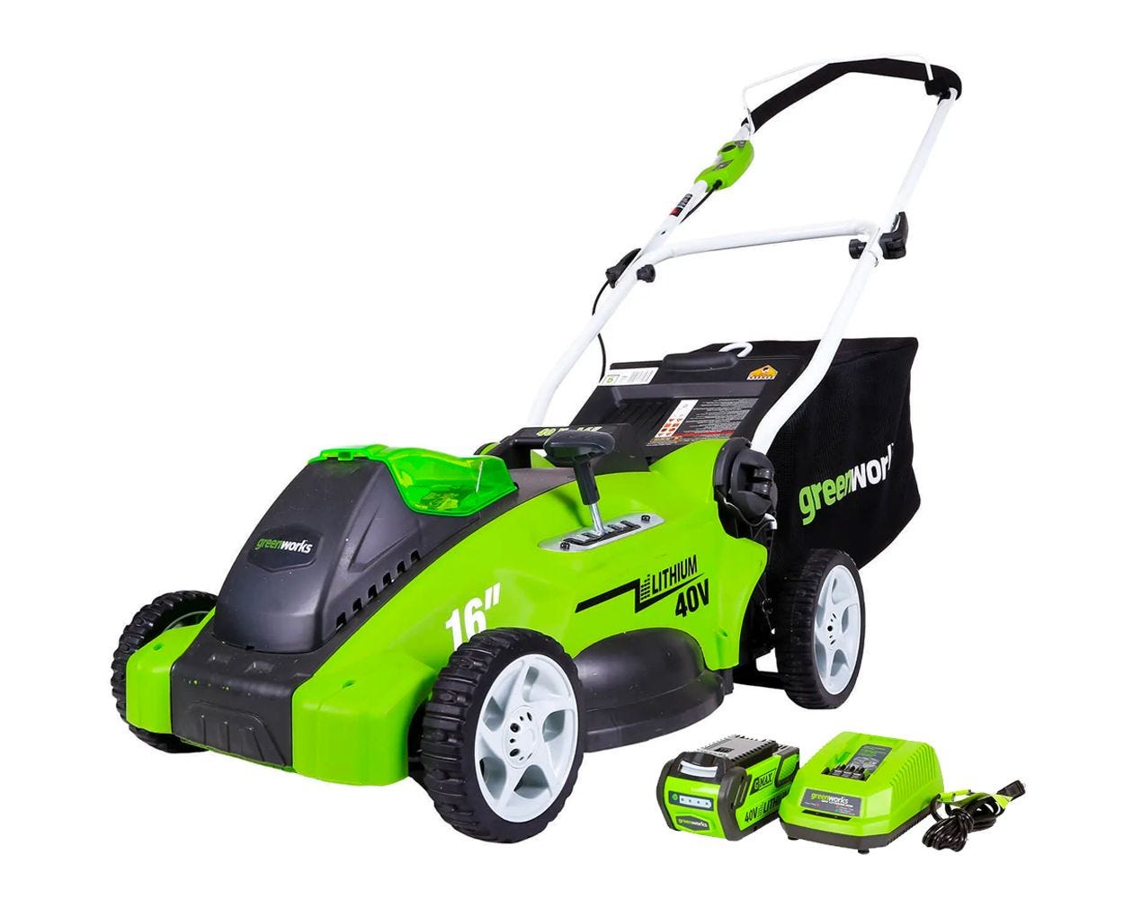 Greenworks 40V 16" Battery Powered Push Lawn Mower with 4.0 Ah Battery 25322 - image 1 of 16
