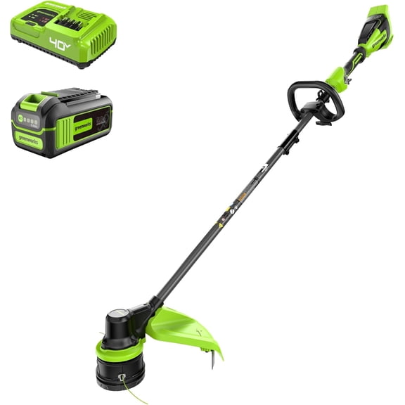 Greenworks 40V 17" Brushless Cordless String Trimmer/Weed Wacker, 5.0Ah Battery and Charger Included