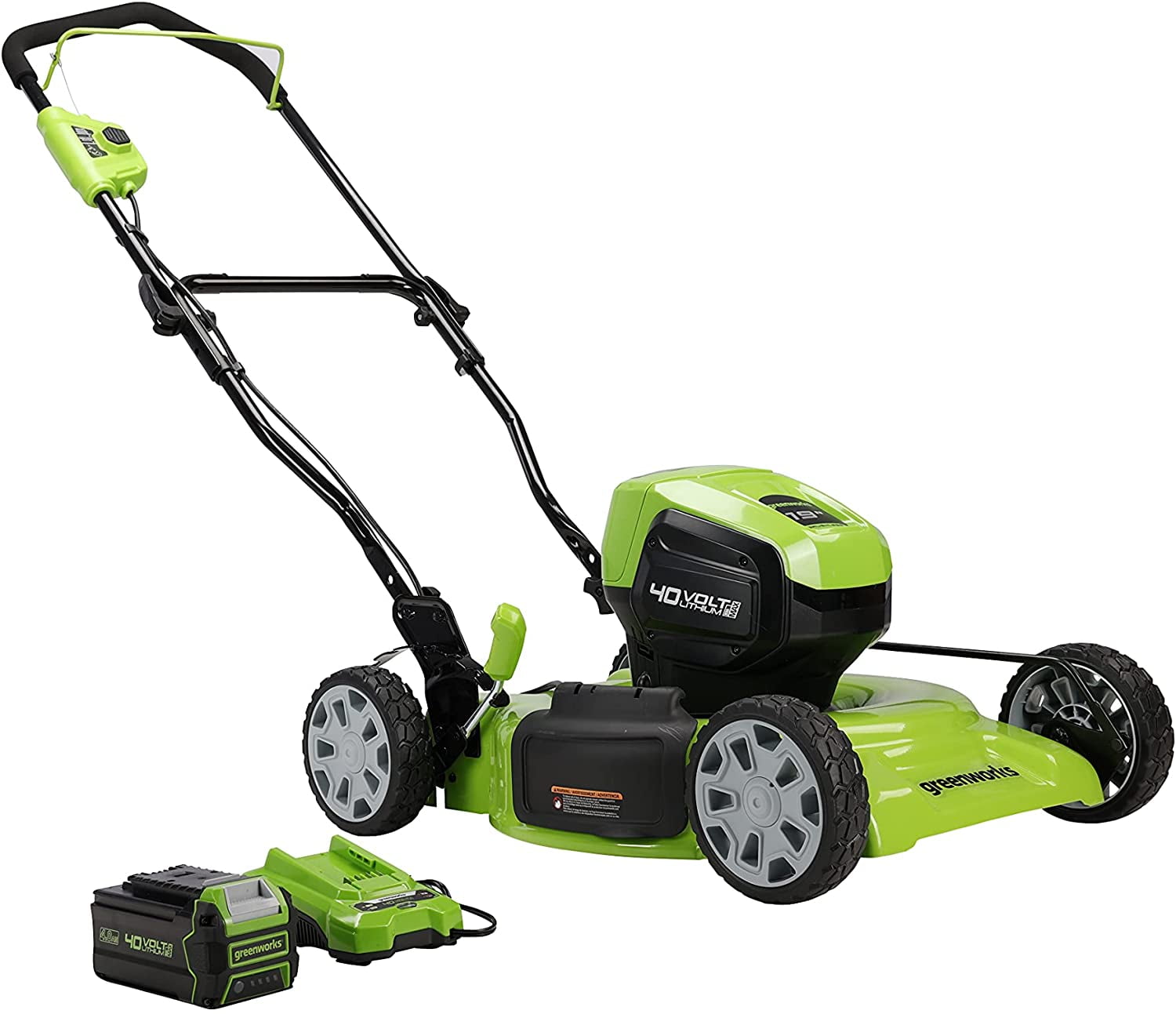 Greenworks 40V 20 in. Cordless Brushless Push Lawn Mower with 4.0 Ah Battery and Quick Charger, 2516302