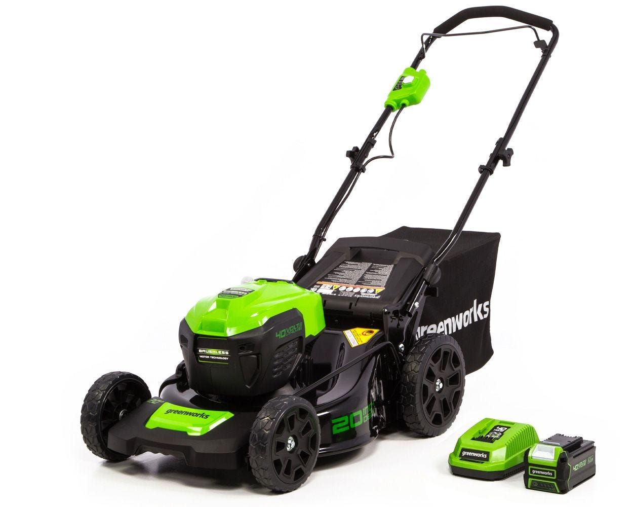 Greenworks 40V 20" Brushless Push Lawn Mower with 4.0 Ah Battery & Quick Charger 2516302VT - image 1 of 13