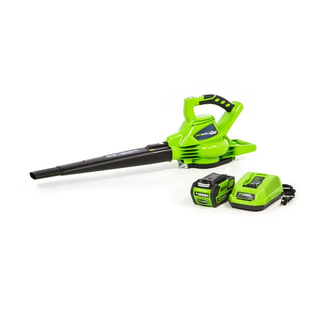 Greenworks 40V 340 CFM Leaf Blower/Vacuum with 4.0 Ah Battery and Charger, 24322