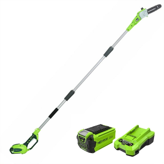 Greenworks 40V 8" Cordless Battery Powered Pole Saw with 2.0 Ah Battery