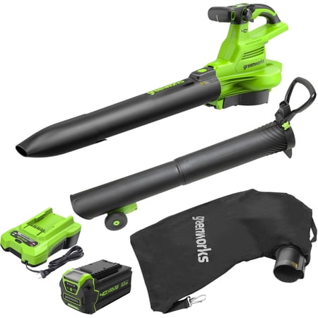 Greenworks 40V Brushless Blower / Vacuum (505CFM / 230MPH), 5.0Ah Battery and Charger Included