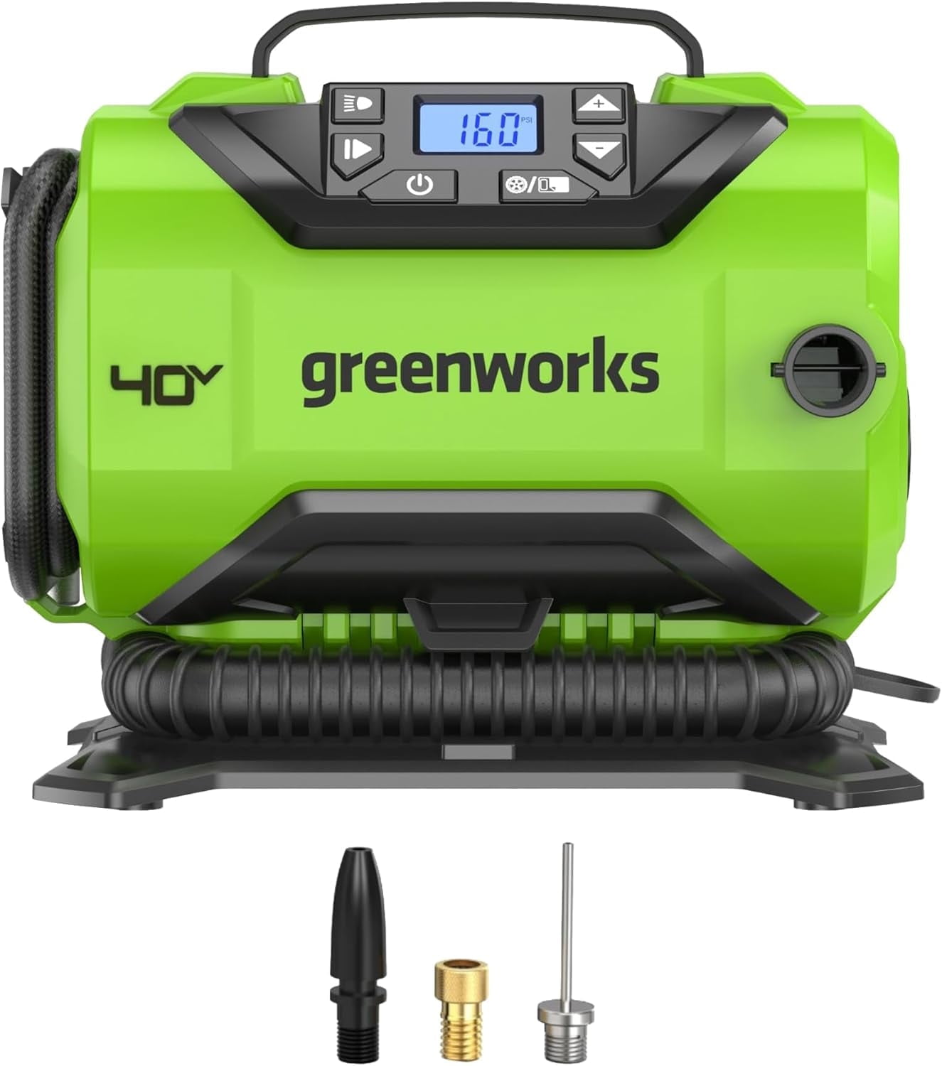 Greenworks 40V Cordless Tire Inflator, 160 PSI Portable Air Compressor, Tool Only