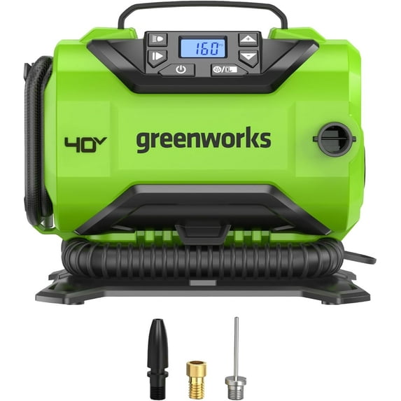 Greenworks 40V Cordless Tire Inflator, 160 PSI Portable Air Compressor, Tool Only