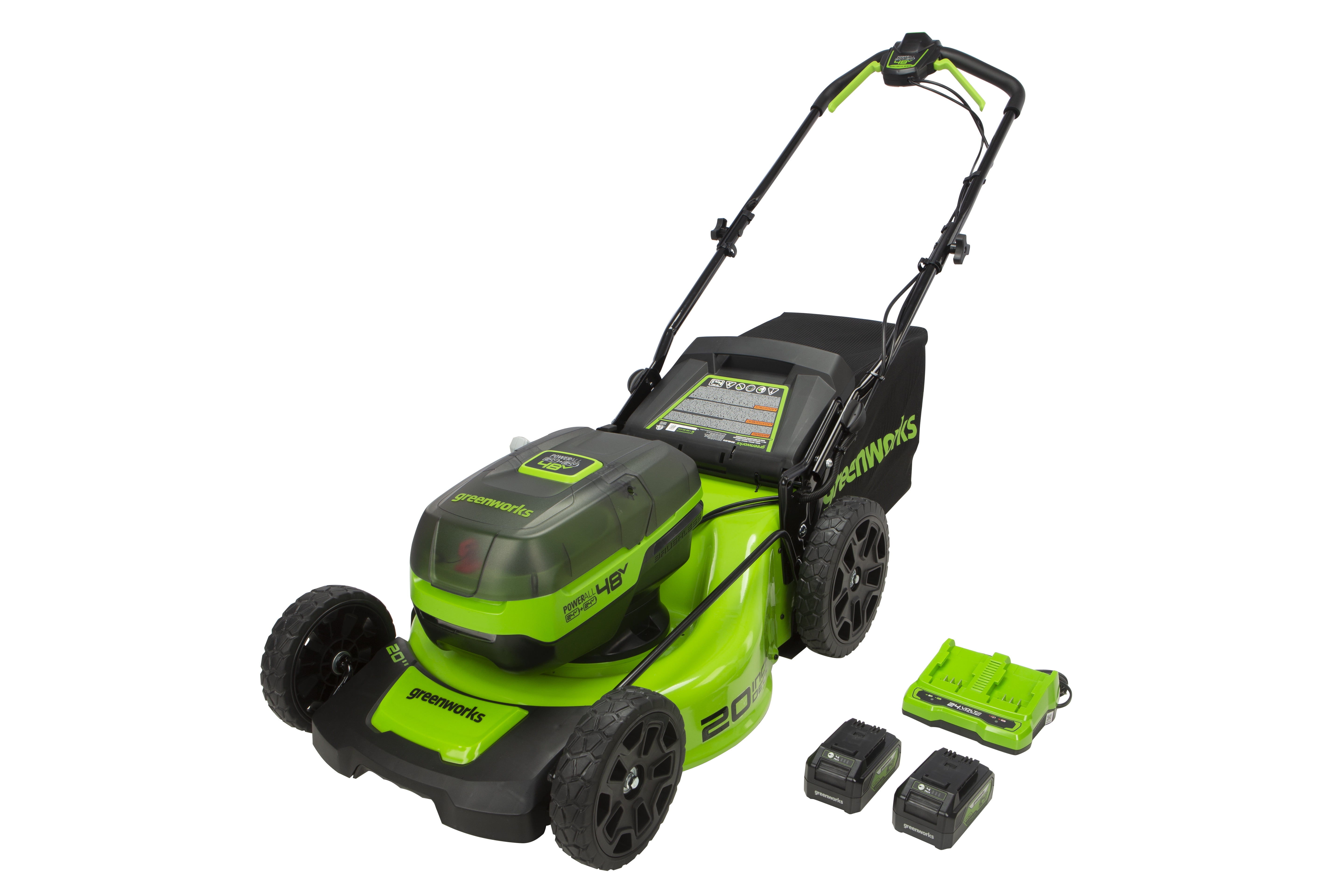 WORKSITE 2 Battery Lawn Mower Plastic 55L Garden Mower Grass Cutter 20V  Rechargeable Brushless Cordless Hand Push Lawn Mower,Lawn & Garden Tools