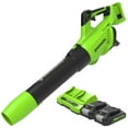 thumbnail image 1 of Greenworks 48V Brushless 515​CFM 125MPH Leaf Blower + 2 (24V) 2.0Ah Batteries & 4A Dual Port Charger, 1 of 14