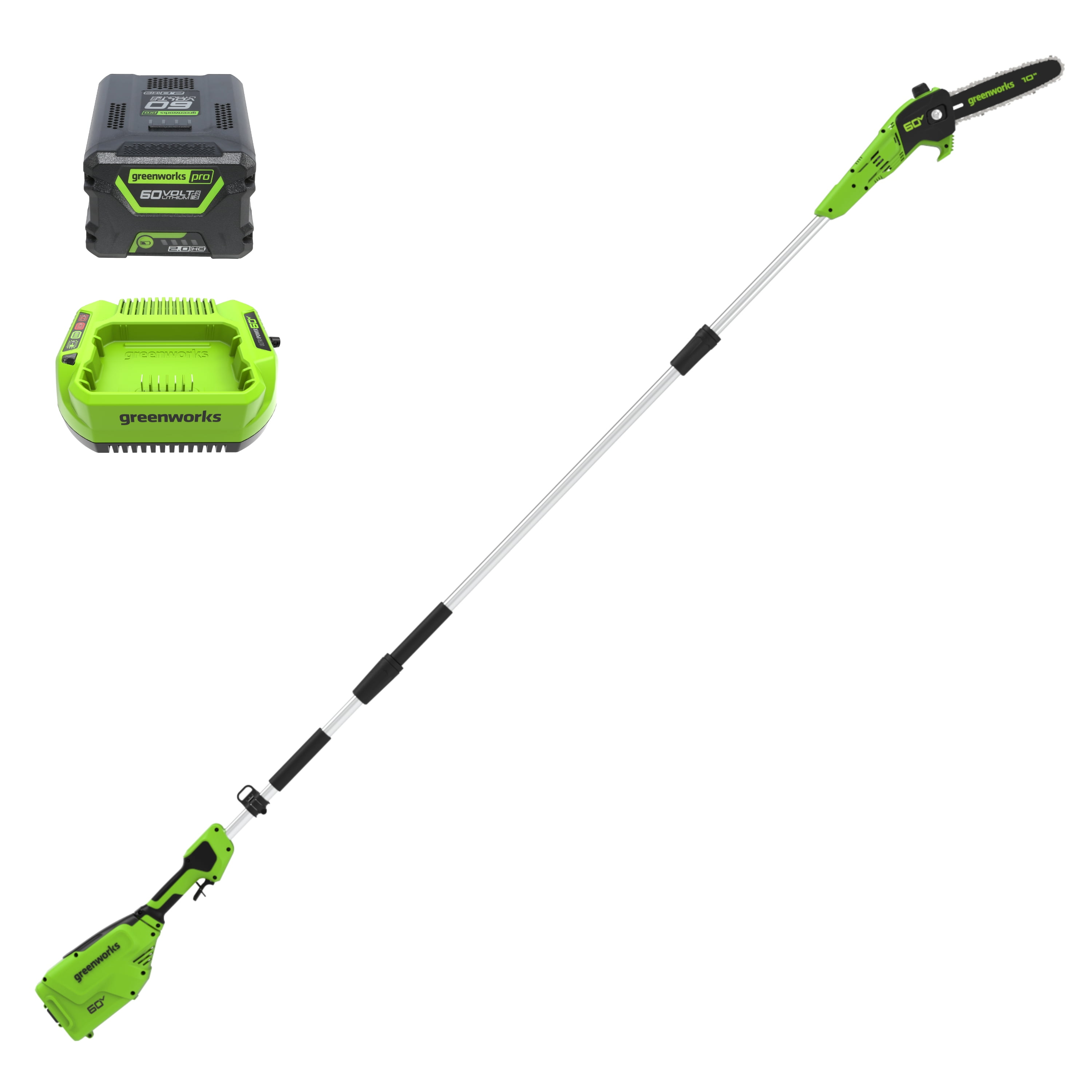 Walmart daily deals:  Greenworks 60V 10" Pole Saw with 2.0 Ah Battery & 3 Amp Charger 1408302