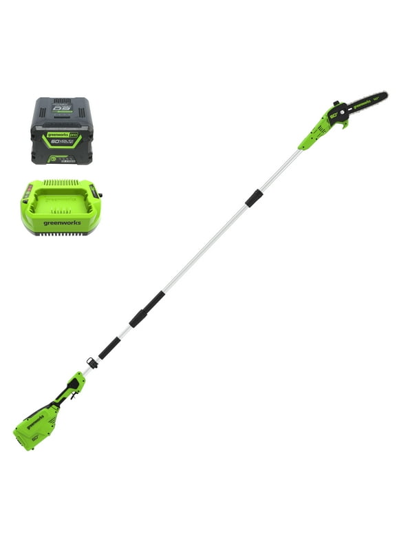 Greenworks 60V 10" Pole Saw with 2.0 Ah Battery & 3 Amp Charger 1408302