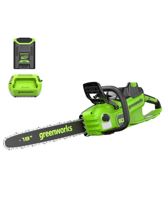 Greenworks 60V 18" 2.0kW Brushless Chainsaw with 4.0 Ah Battery & 3 Amp Charger 2028502