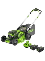 Greenworks 60V 21" Brushless Self-Propelled Battery Powered Lawn Mower + (2) 4.0Ah Batteries & Dual Port Charger