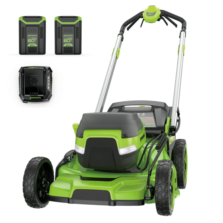 Greenworks 60V 21 Self Propelled Lawn Mower with 2 5.0 Ah Batteries Rapid Charger 2546202 Walmart