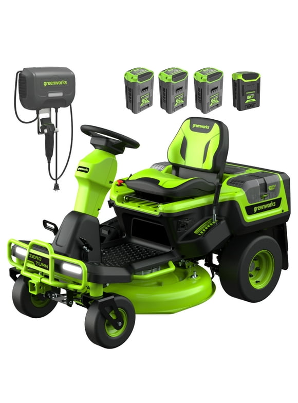 Greenworks 60V 30” CrossoverZ Zero Turn Riding Lawn Mower + (3) 8.0 Ah, (1) 4.0 Ah Batteries & 600-Watt Charger 7422702