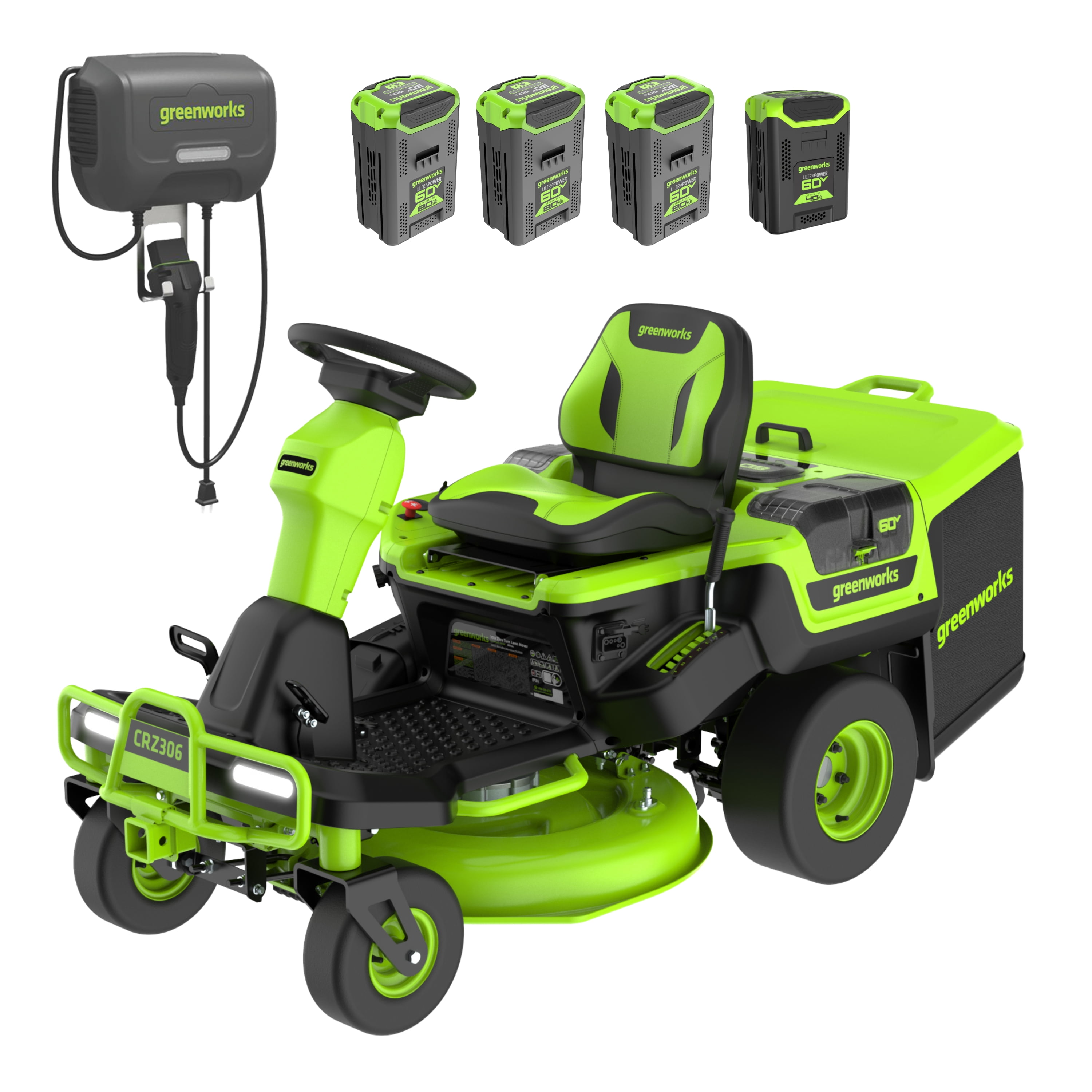 Greenworks 60V 30” CrossoverZ Zero Turn Riding Lawn Mower with (3) 8.0