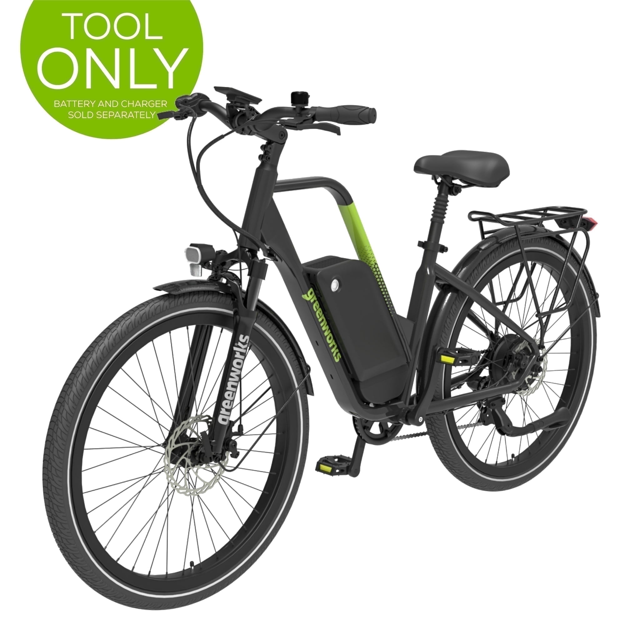 Greenworks 60V Electric Commuter Bike for Adults, 27.5" Tires, 500W Peak Motor (Bike Only, Battery and Charger Not Included)