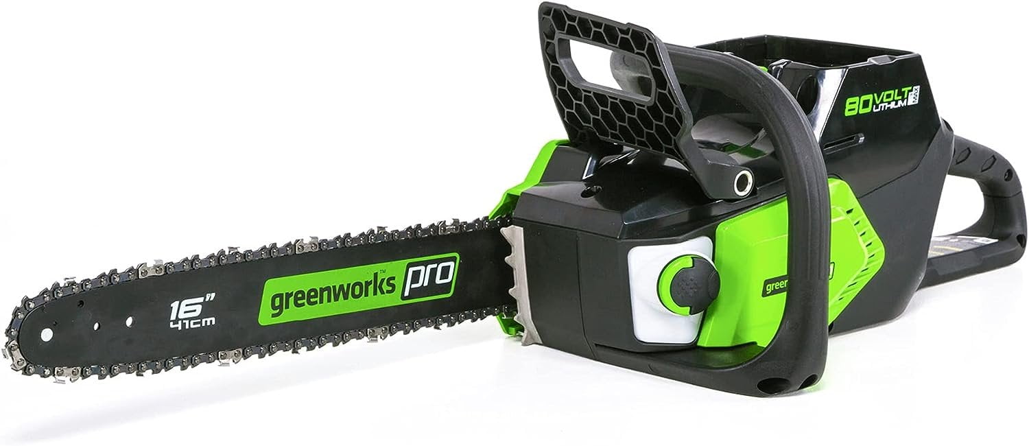 Greenworks 80V 16" Brushless Cordless Chainsaw Great For Tree Felling, Limbing, Pruning, and Firewood / 75+ Compatible Tools, Tool Only