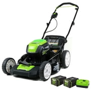 Greenworks Pro 80V 21-inch Walk-Behind Lawn Mower with 2 2.0 Ah Batteries and Charger, 2500402