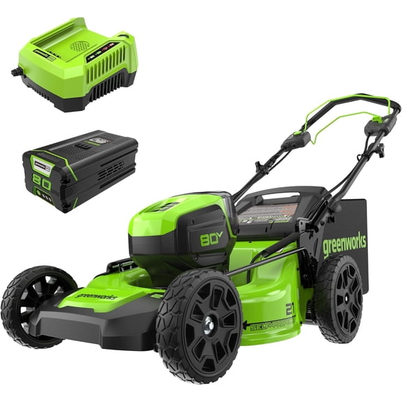 Greenworks Pro 80V 21-Inch Brushless Self-Propelled Lawn Mower, 4Ah Battery Included MO80L410