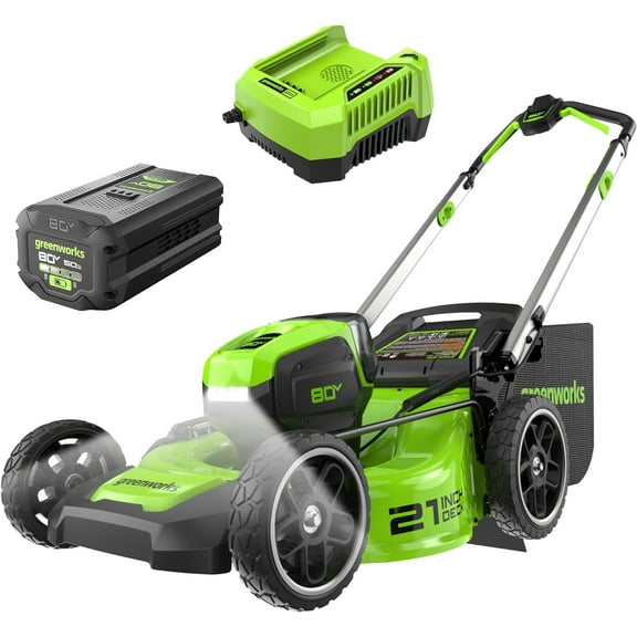 Greenworks 80V 21" (Push) Lawn Mower (Gen 2), 5.0Ah Battery