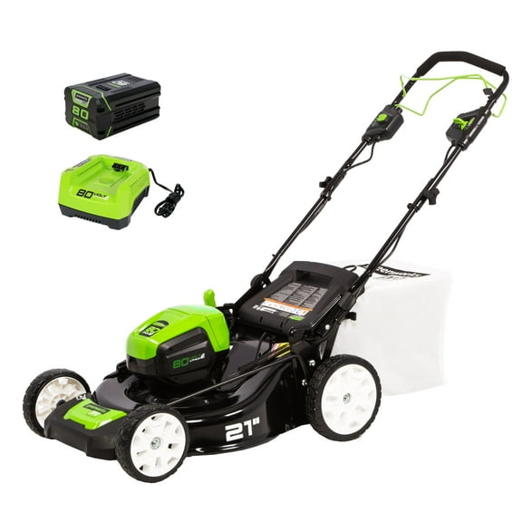 Pre-Owned Greenworks 80V 21" Self Propelled Mower, 5Ah Battery and Charger 2502402NV