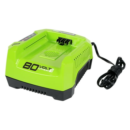Greenworks - 80 Volt Pro Rapid Battery Charger - Black/Green
