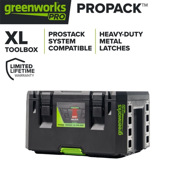 Greenworks Pro ProPack XL Toolbox Heavy-Duty Stackable Tool Storage with Metal Latches