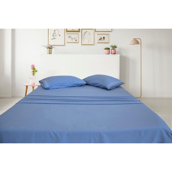 Greeny Green Luxury 1800 Bamboo Ultra Soft Sheet Set – Wrinkle Free, Deep Pocket, Machine Washable, Hypoallergenic, Fade Resistant Bedding Set - 4 Piece Set (Full, Blue)