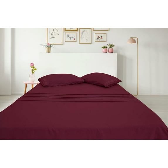 Greeny Green Luxury 1800 Bamboo Ultra Soft Sheet Set – Wrinkle Free, Deep Pocket, Machine Washable, Hypoallergenic, Fade Resistant Bedding Set - 4 Piece Set (King, Burgundy)