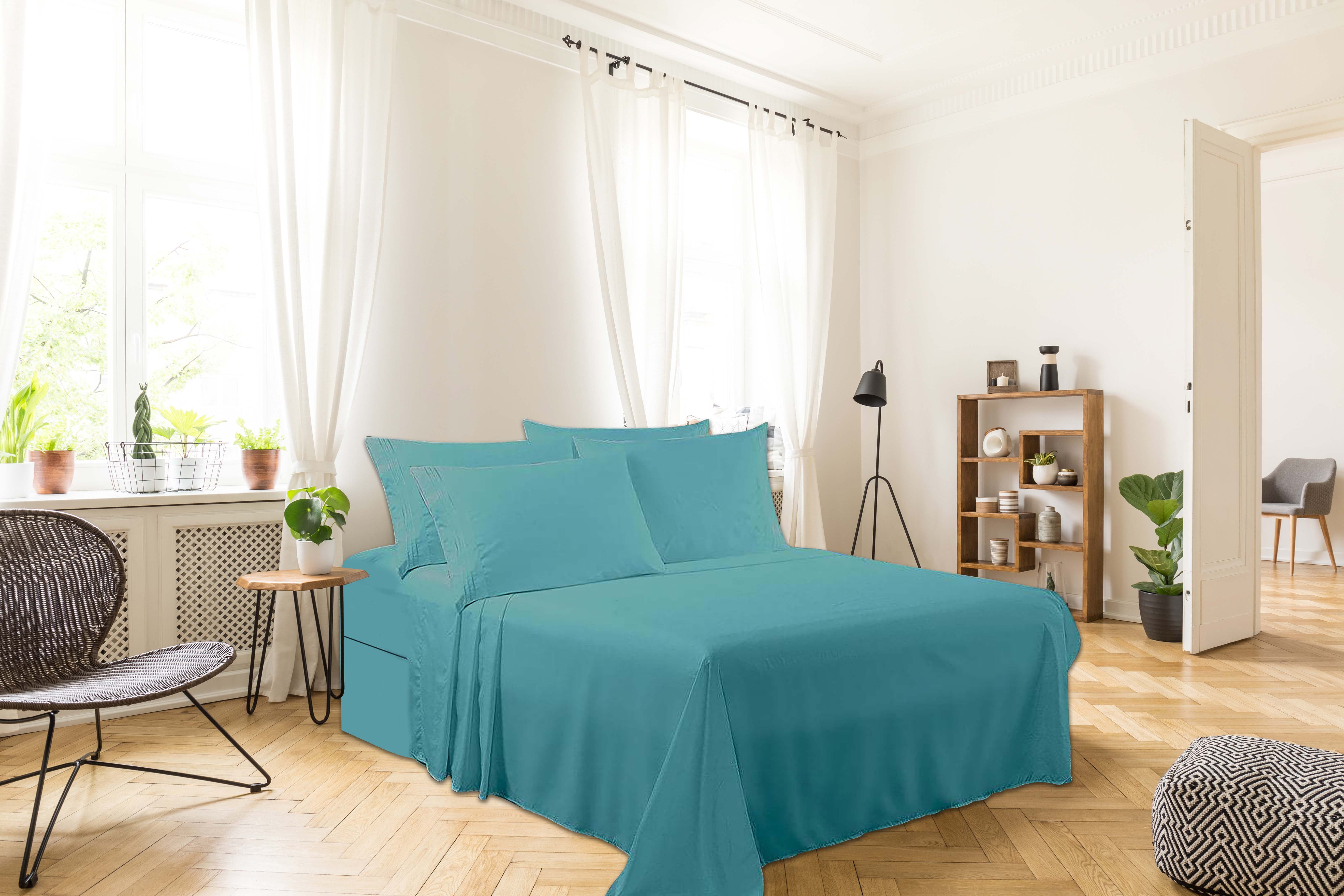 Greeny Green Luxury 1800 Bamboo Ultra Soft Sheet Set – Wrinkle Free, Deep Pocket, Machine Washable, Hypoallergenic, Fade Resistant Bedding Set - 6 Piece Set (Queen, Teal)