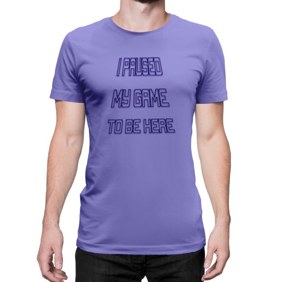 Greenyef Graphics I Paused My Game to Be Here Gamer Gift Funny Tee Men's T-Shirt Style-13 (Violet & Navy Blue, X-Large)