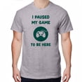 thumbnail image 1 of Greenyef Graphics I Paused My Game to Be Here Gamer Gift Funny Tee Men's T-Shirt Style-27 (Gray & Forest Green, X-Large), 1 of 6