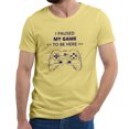 thumbnail image 1 of Greenyef Graphics I Paused My Game to Be Here Gamer Gift Funny Tee Men's T-Shirt Style-42 (Cornsilk & Navy Blue, X-Large), 1 of 6