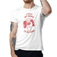 thumbnail image 1 of Greenyef Graphics I Paused My Game to Be Here Gamer Gift Funny Tee Men's T-Shirt Style-43 (White & Red, Medium), 1 of 6