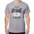 thumbnail image 1 of Greenyef Graphics I Paused My Game to Be Here Video Gamer Gift for Men Teenagers Gaming Funny Graphic T-Shirt Style-30 (Gray, Medium), 1 of 6